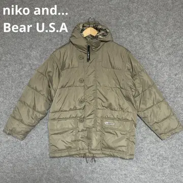 니코앤드 Bear U.S.A 카키 후드 부착 다운 자켓
