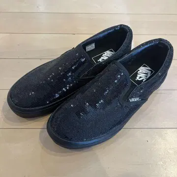 VANS 스팽글 블랙 슬립온 22.5cm