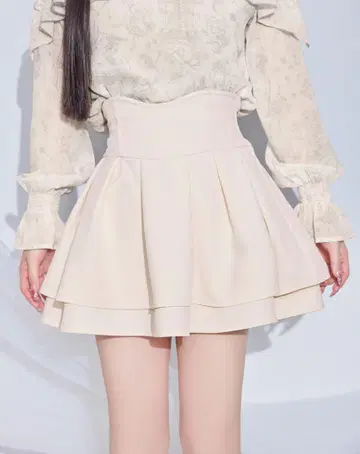 미셸 마카롱 슬림 레그 스커트 아이보리