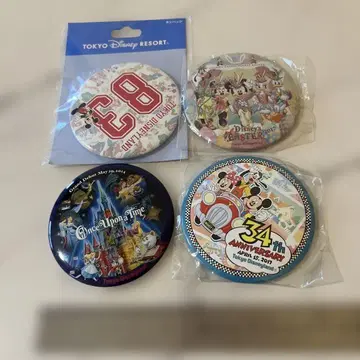 디즈니 기념 캔뱃지 4세트