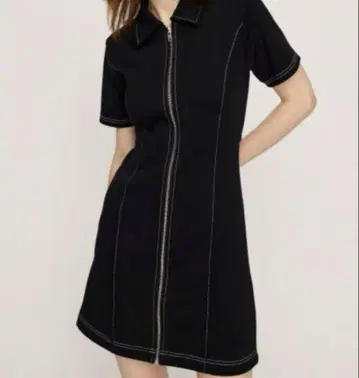 Sly FRONT ZIP BACK OPEN 숏 원피스