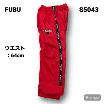 [즉시 구매 OK] FUBU 나일론 팬츠 허리 64cm 레드