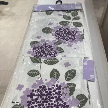 코튼 보라색 꽃무늬 유카타 단품