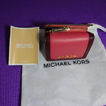 MICHAEL KORS 3단 폴더형 지갑 핑크/버건디