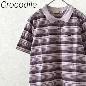 Crocodile 피케 셔츠 반팔 로고 자수 보더 심플 면 100%