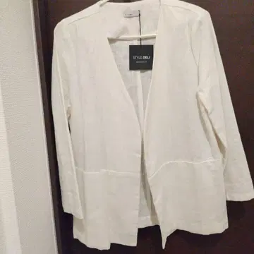 STYLE DELI 린넨 노카라 자켓 아이보리 프리 사이즈