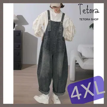 살로펫 한국 스타일 데님 오버 사이즈 4XL 블랙 빅 사이즈