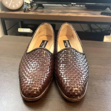ANTICA CUOIERIA 메쉬 로퍼 브라운 25.5cm