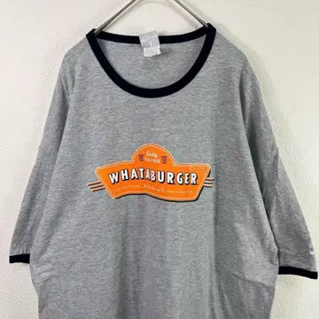 00s USA 구제 의류 whataburger 링거 넥 티셔츠 기업
