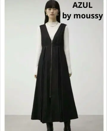 슬리브리스 다크 그레이 원피스 아줄바이마우지 데님 플리츠