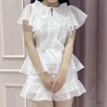 An MILLE 안미르 이번 시즌 신상 시어 프릴 리본 셋업