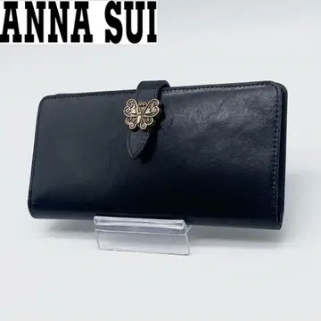 [새상품급] ANNA SUI 가죽 장지갑 로고 엠보 버터플라이 블랙