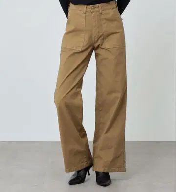 새상품 SOMETHING 베이커 와이드 팬츠 베이지 M