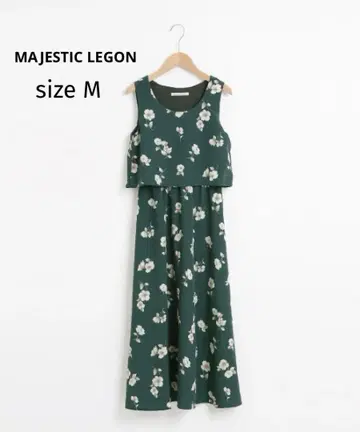 MAJESTIC LEGON 원톤 플라워 슬리브리스 맥시 원피스