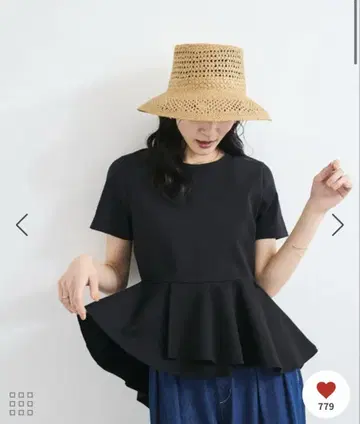 ViS 불규칙한 밑단 이질 소재 도킹 페플럼 풀오버