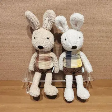 르 슈크르 Le Sucre 토끼 봉제 인형 체크 무늬