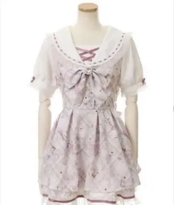 LIZLISA Sewing Bear 패턴 셋업 화이트 완판템