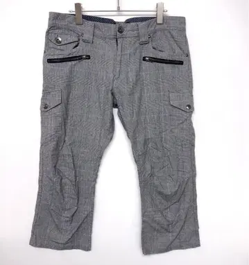 mossimo Y2K 헤이세이 락 구제 글렌체크 패턴 크롭 팬츠