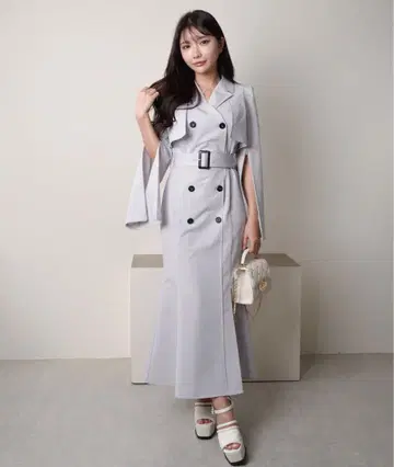LIP SERVICE 슬릿 슬리브 트렌치 머메이드 원피스