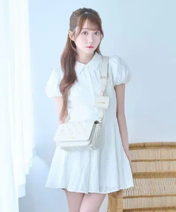 코튼 레이스 플레어 미니 원피스 로제 뮤즈 새상품