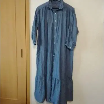 LAURA ASHLEY 밑단 개더링 절개 바지 셔츠 원피스