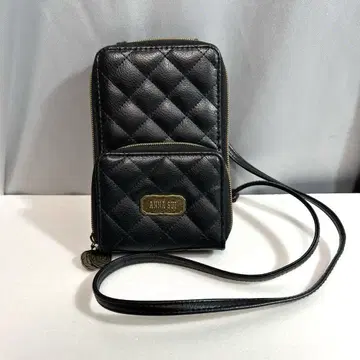 새상품급 ANNA SUI 스마트폰 파우치 미니 숄더백 블랙 여성용