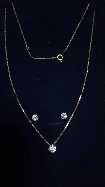 DIAMONIQUE 실버 925 목걸이와 귀걸이 세트
