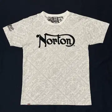 NORTON 페이즐리 무늬 올 패턴 양면 자수 프린트 티셔츠 노턴