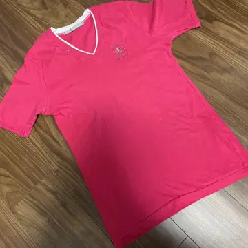 미스치루 사쿠라이#프란시스트모크스#해골 마크#핑크 V넥 티셔츠