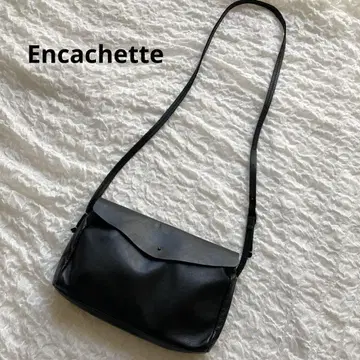 Encachette 숄더백 천연 가죽 숄더백 블랙
