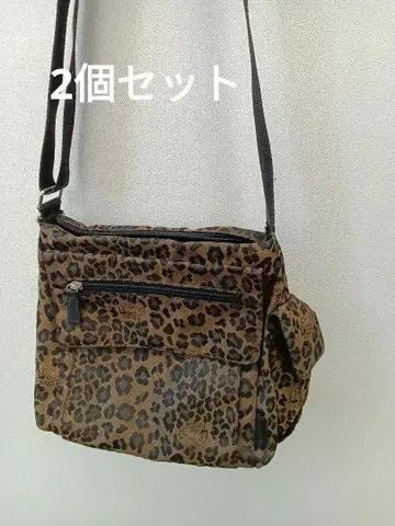[2개 세트] KRIZIA 레오파드 무늬 숄더백
