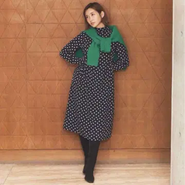 [미사용] my apparel 폴카 도트 원피스 보르도 S