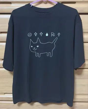 요네즈켄시 티셔츠 공상 고양이 블랙 M