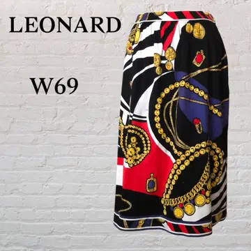 LEONARD 레오나르 주얼리 패턴 올 패턴 면 스커트 허리 69