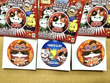 ONEPIECE 냥피스 냥 캔뱃지 에이스 야마토 3개 세트
