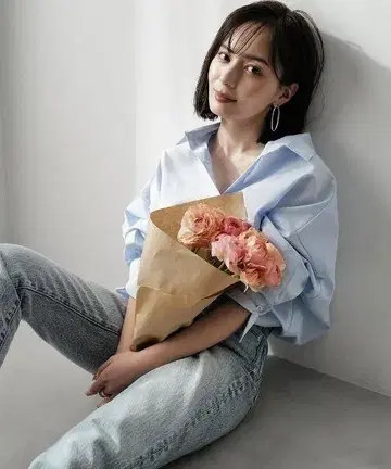 애뉴언스 스탠다드 셔츠 색스 오버 사이즈 셔츠 스카이블루