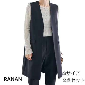 RANAN 셋업 S 사이즈 2점 세트 노카라 롱베스트 셋업