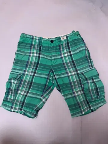 TOMMY HILFIGER 그린 체크 숏팬츠 30