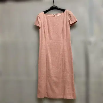 ROPE 핑크 무릎 기장 반팔 원피스