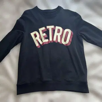 RETRO 프린트 블랙 크루넥 트레이닝복 프리 사이즈