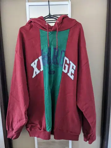 XLARGE 두꺼운 후드티 XL 빨간색/그린