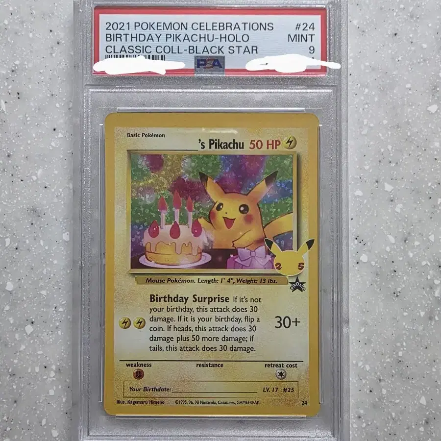 PSA 9] Pikachu Birthday Card North American Version on