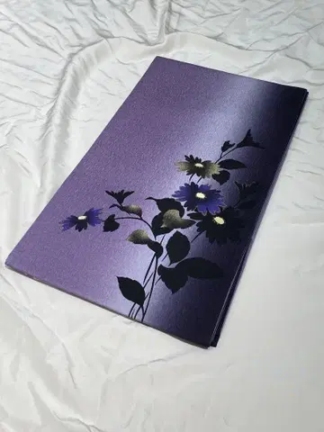 본염색 후쿠로 오비 보라색 멋 양류풍 견 정견 제품, 미품