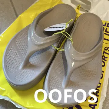 Oofos 정품 베이지 플립플랍 8 USA 25cm
