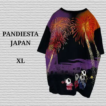 [ PANDIESTA JAPAN ] 티셔츠 백화요란 불꽃놀이 블랙 XL