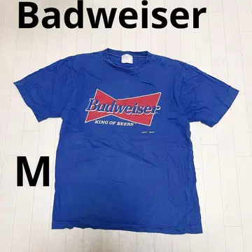 유159 구제 Badweiser 반팔 프린트 티셔츠 블루 남성용