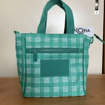 ALOHA collection 그린 체크 무늬 핸드백