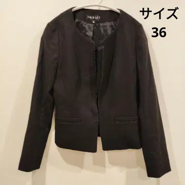 INDIVI 노카라 자켓 블랙 36