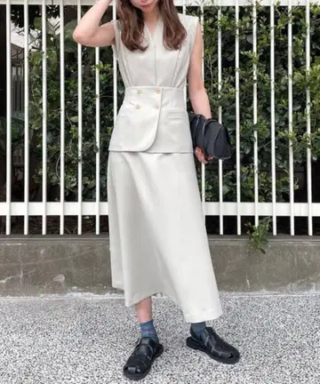 SHOULDER PADDED PEPLUM DRESS 그린 M 사이즈