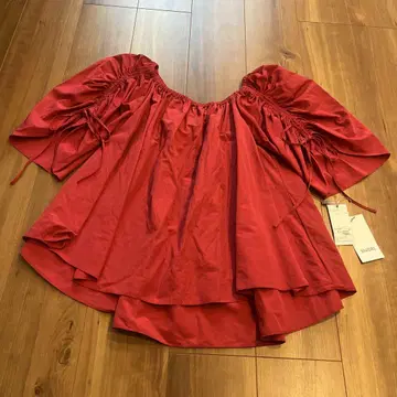 SNIDEL 벌룬 슬리브 블라우스 레드 F